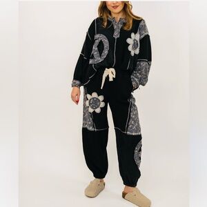 POL Peace & Flower Long Sleeve Top & Joggers